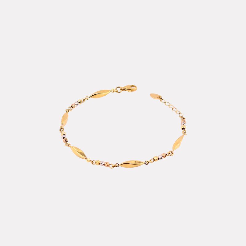 Pulsera Borlas Rombo  14k 2.8g 18cm